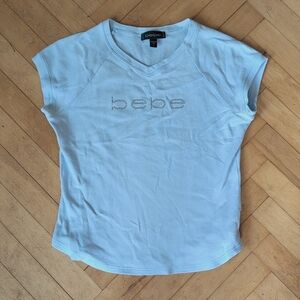 Y2K bebe light blue t shirt size S